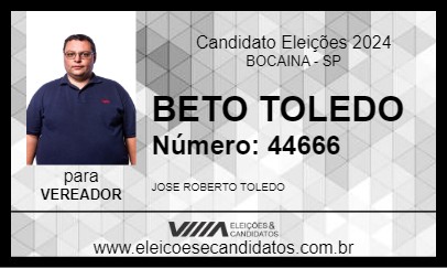 Candidato BETO TOLEDO 2024 - BOCAINA - Eleições