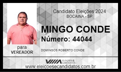 Candidato MINGO CONDE 2024 - BOCAINA - Eleições