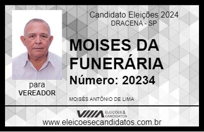 Candidato MOISES DA FUNERÁRIA 2024 - DRACENA - Eleições