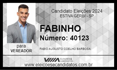 Candidato FABINHO 2024 - ESTIVA GERBI - Eleições