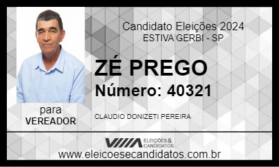 Candidato ZÉ PREGO 2024 - ESTIVA GERBI - Eleições