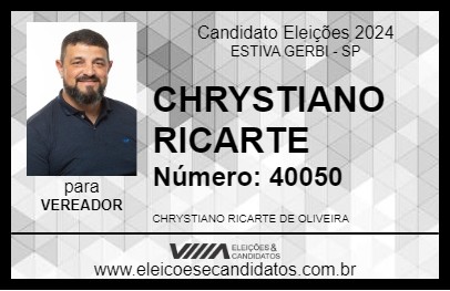 Candidato CHRYSTIANO RICARTE 2024 - ESTIVA GERBI - Eleições