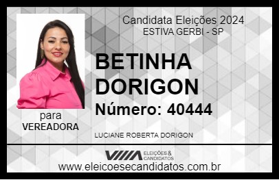 Candidato BETINHA DORIGON 2024 - ESTIVA GERBI - Eleições