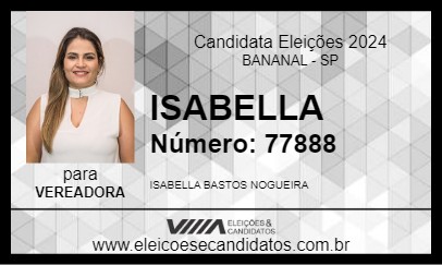 Candidato ISABELLA 2024 - BANANAL - Eleições