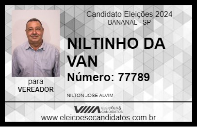 Candidato NILTINHO DA VAN 2024 - BANANAL - Eleições