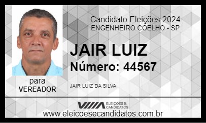 Candidato JAIR LUIZ 2024 - ENGENHEIRO COELHO - Eleições