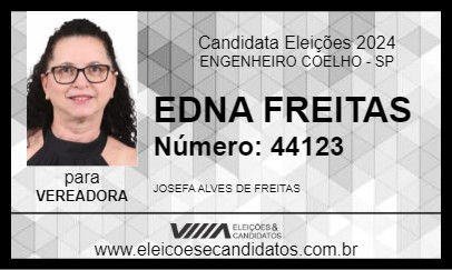 Candidato EDNA FREITAS 2024 - ENGENHEIRO COELHO - Eleições