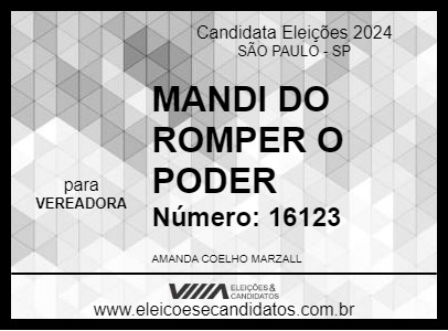 Candidato MANDI DO ROMPER O PODER 2024 - SÃO PAULO - Eleições