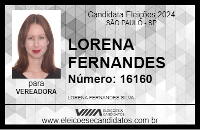 Candidato LORENA FERNANDES 2024 - SÃO PAULO - Eleições