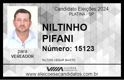 Candidato NILTINHO PIFANI 2024 - PLATINA - Eleições