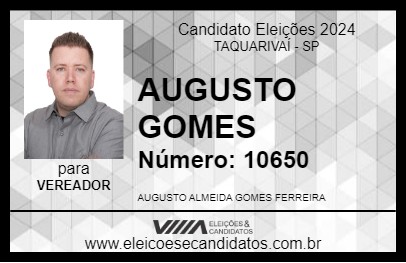 Candidato AUGUSTO GOMES 2024 - TAQUARIVAÍ - Eleições