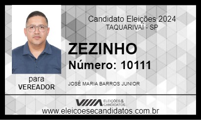 Candidato ZEZINHO 2024 - TAQUARIVAÍ - Eleições