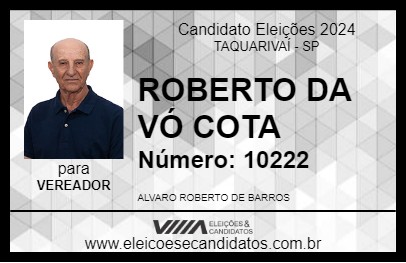 Candidato ROBERTO DA VÓ COTA 2024 - TAQUARIVAÍ - Eleições