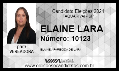 Candidato ELAINE LARA 2024 - TAQUARIVAÍ - Eleições