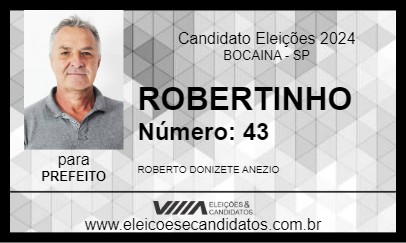 Candidato ROBERTINHO 2024 - BOCAINA - Eleições