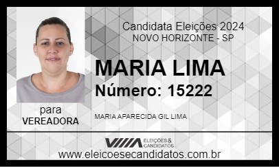 Candidato MARIA LIMA 2024 - NOVO HORIZONTE - Eleições