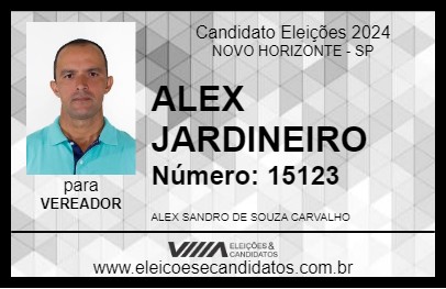 Candidato ALEX JARDINEIRO 2024 - NOVO HORIZONTE - Eleições