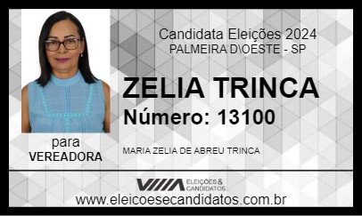 Candidato ZELIA TRINCA 2024 - PALMEIRA D\OESTE - Eleições