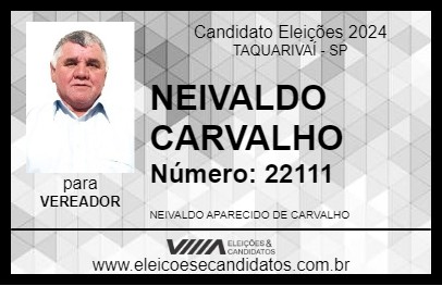 Candidato NEIVALDO CARVALHO 2024 - TAQUARIVAÍ - Eleições