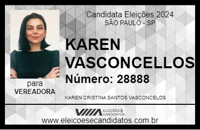 Candidato KAREN VASCONCELLOS 2024 - SÃO PAULO - Eleições