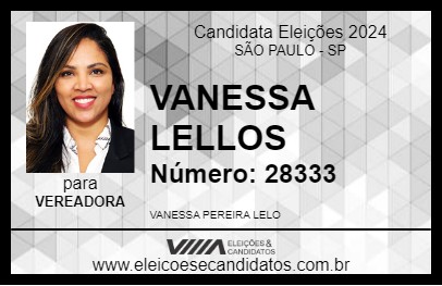 Candidato VANESSA LELLOS 2024 - SÃO PAULO - Eleições