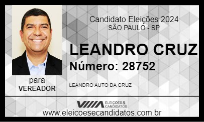 Candidato LEANDRO CRUZ 2024 - SÃO PAULO - Eleições