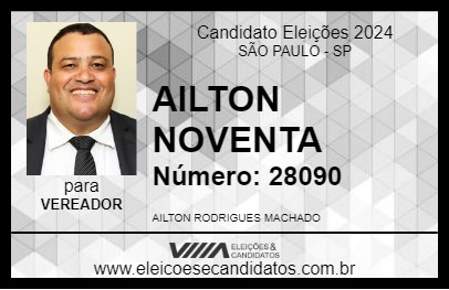 Candidato AILTON NOVENTA 2024 - SÃO PAULO - Eleições