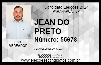 Candidato JEAN DO PRETO 2024 - PARANAPUÃ - Eleições