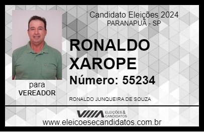 Candidato RONALDO XAROPE 2024 - PARANAPUÃ - Eleições