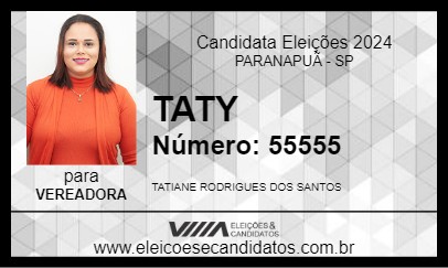 Candidato TATY 2024 - PARANAPUÃ - Eleições