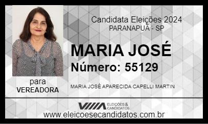 Candidato MARIA JOSÉ 2024 - PARANAPUÃ - Eleições