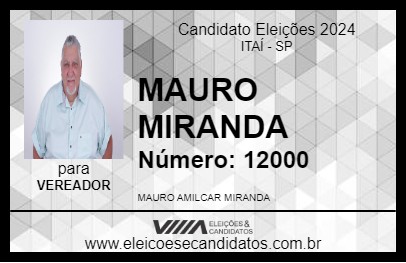 Candidato MAURO MIRANDA 2024 - ITAÍ - Eleições