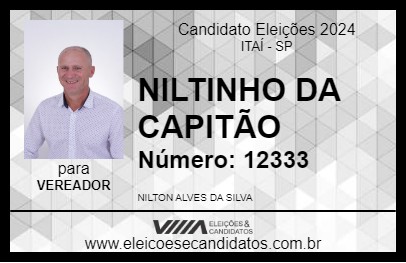 Candidato NILTINHO DA CAPITÃO 2024 - ITAÍ - Eleições