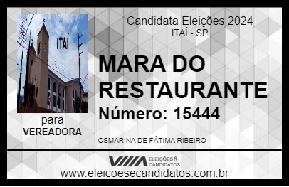 Candidato MARA DO RESTAURANTE 2024 - ITAÍ - Eleições