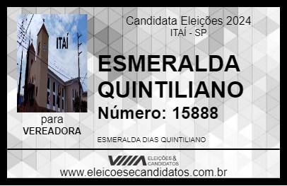 Candidato ESMERALDA QUINTILIANO 2024 - ITAÍ - Eleições