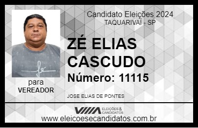 Candidato ZÉ ELIAS CASCUDO 2024 - TAQUARIVAÍ - Eleições