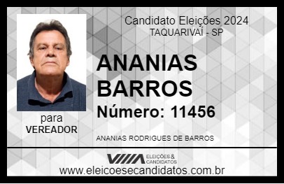 Candidato ANANIAS BARROS 2024 - TAQUARIVAÍ - Eleições