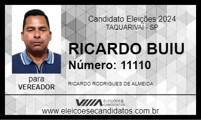 Candidato RICARDO BUIU 2024 - TAQUARIVAÍ - Eleições