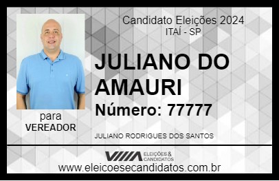 Candidato JULIANO DO AMAURI 2024 - ITAÍ - Eleições