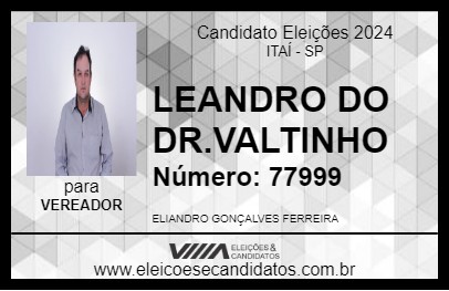 Candidato LEANDRO DO DR.VALTINHO 2024 - ITAÍ - Eleições