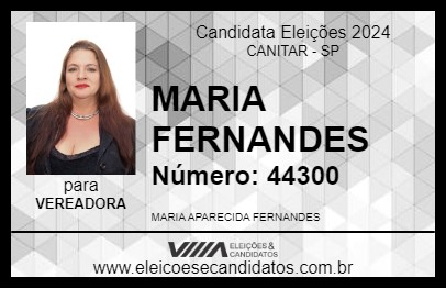 Candidato MARIA FERNANDES 2024 - CANITAR - Eleições