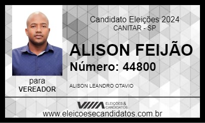 Candidato ALISON FEIJÃO 2024 - CANITAR - Eleições