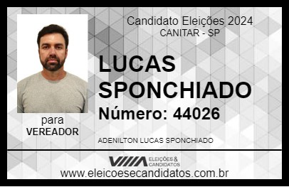 Candidato LUCAS SPONCHIADO 2024 - CANITAR - Eleições