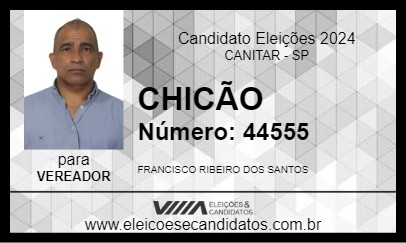 Candidato CHICÃO 2024 - CANITAR - Eleições