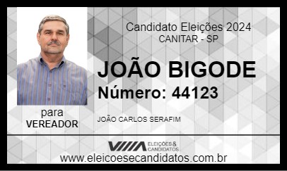 Candidato JOÃO BIGODE 2024 - CANITAR - Eleições