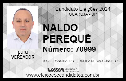 Candidato NALDO PEREQUÊ 2024 - GUARUJÁ - Eleições