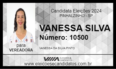 Candidato VANESSA SILVA 2024 - PINHALZINHO - Eleições