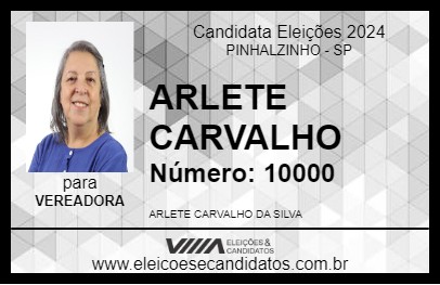 Candidato ARLETE CARVALHO 2024 - PINHALZINHO - Eleições