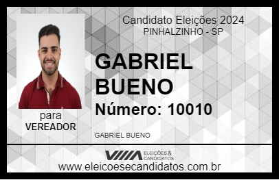 Candidato GABRIEL BUENO 2024 - PINHALZINHO - Eleições