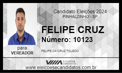 Candidato FELIPE CRUZ 2024 - PINHALZINHO - Eleições